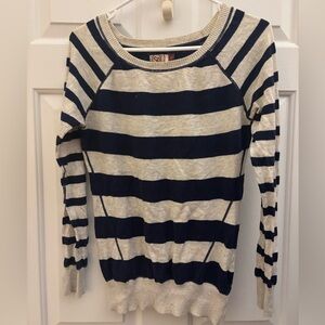 🎇SO Navy and Cream Striped Sweater